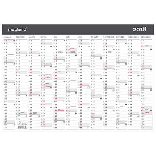 KONTORKALENDER A3  2018 MAYLAND