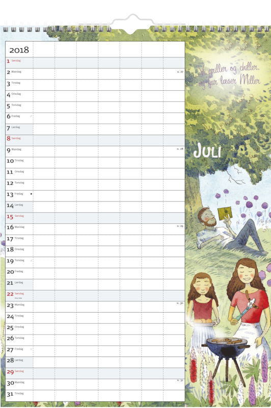 FAMILIE ÅRSKALENDER 7 KOLONNER, 2018 MAYLAND