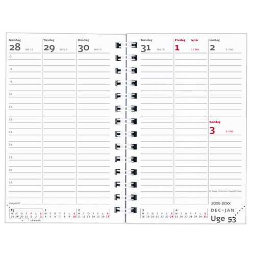 MINI PLANNER HØJFFORMAT REFILL 2018 MAYLAND