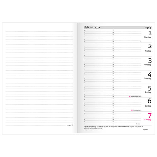 A5 UGEKALENDER FORMAT SORT  2018 MAYLAND
