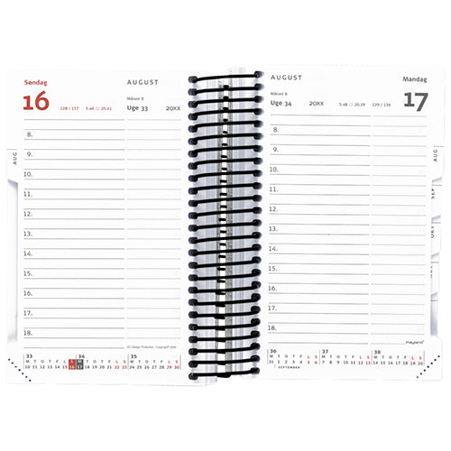 ECOLINE MINI SPIRALKALENDER 1 DAG SORT  2018 MAYLAND
