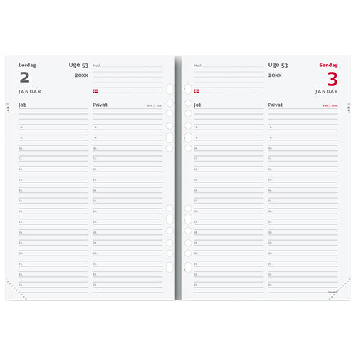 SYSTEM A5 DAGKALENDER JOB/PRIVAT REFILL  MAYLAND
