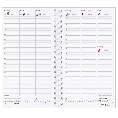 WEEK PLANNER REFILL  2018 MAYLAND