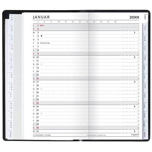 INDEX PLANNER MÅNED REFILL  2018 MAYLAND