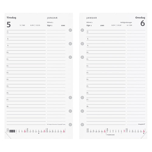 SYSTEM PP DAGKALENDER 27 MM RINGE MAPPE I SKIND SORT 2018 MA
