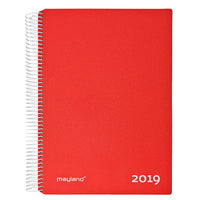 TIMEKALENDER 1-DAG PP RØD  2019 MAYLAND