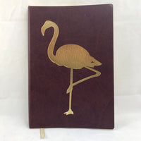 NOTESBOG BORDEAUX  MED FLAMINGO A5