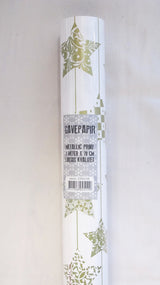 GAVEPAPIR STJERNE GULD PRINT 3 M