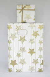 GAVEPAPIR STJERNE GULD PRINT 3 M
