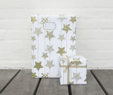 GAVEPAPIR STJERNE GULD PRINT 3 M