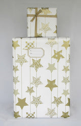 GAVEPAPIR STJERNE GULD PRINT 3 M