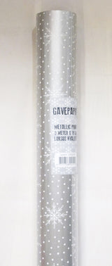 GAVEPAPIR STJERNER SØLV PRINT 3 M