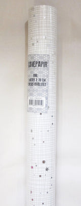 GAVEPAPIR STJERNER SØLV FOIL 1 M
