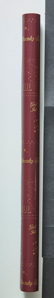 GAVEPAPIR BORDEAUX MED GULD METALLIC GOD JUL  3 M