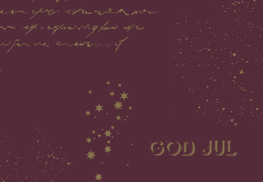 GAVEPAPIR BORDEAUX MED GULD METALLIC GOD JUL  3 M