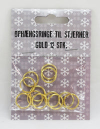 OPHÆNGSRINGE TIL STJERNESTRIMLER GULD 12 STK