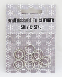 OPHÆNGSRINGE TIL STJERNESTRIMLER SØLV 12 STK