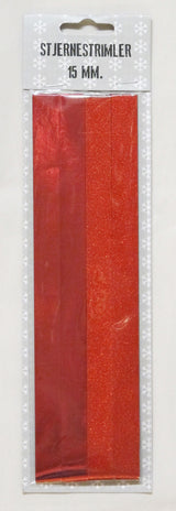 STJERNESTRIMLER GLITTER RØD 15 MM  24 STK