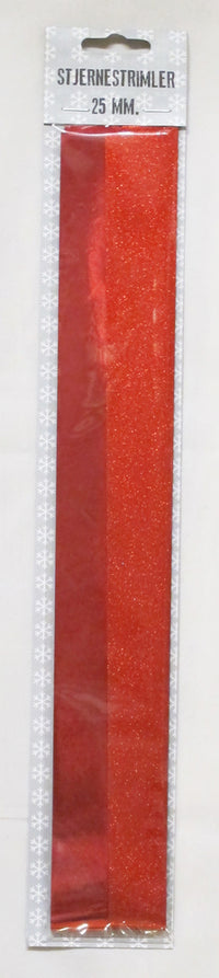 STJERNESTRIMLER GLITTER RØD 25 MM 20 STK