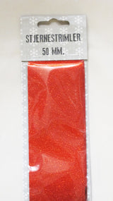 STJERNESTRIMLER GLITTER RØD 50 MM 12 STK