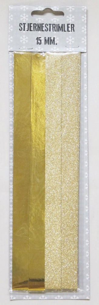STJERNESTRIMLER GLITTER GULD 15 MM 24 STK