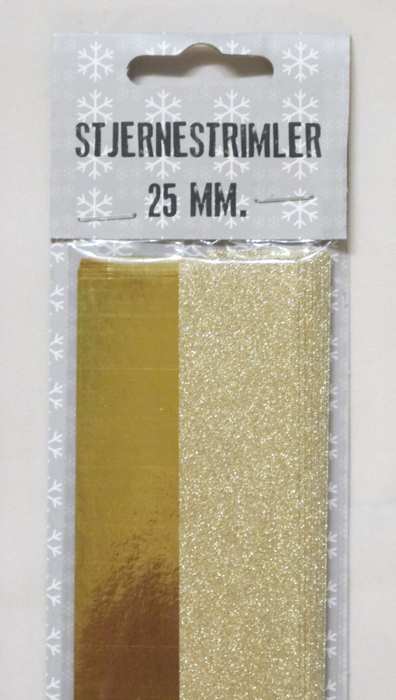 STJERNESTRIMLER GLITTER GULD 25 MM 20 STK