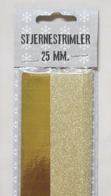 STJERNESTRIMLER GLITTER GULD 25 MM 20 STK