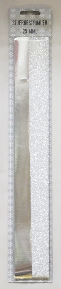 STJERNESTRIMLER GLITTER SØLV 25 MM 20 STK