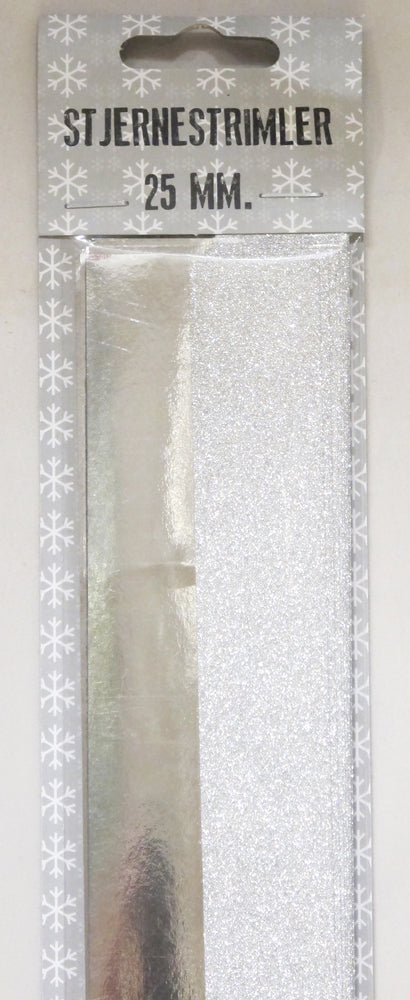 STJERNESTRIMLER GLITTER SØLV 25 MM 20 STK