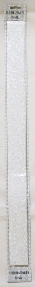 STJERNESTRIMLER GLITTER SØLV 50 MM  12 STK