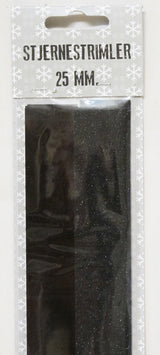 STJERNESTRIMLER GLITTER SORT 25 MM 20 STK