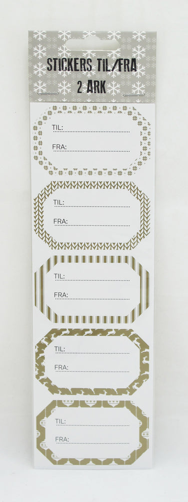 STICKERS TIL/FRA GULD RAMME 2 ARK