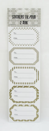 STICKERS TIL/FRA GULD RAMME 2 ARK
