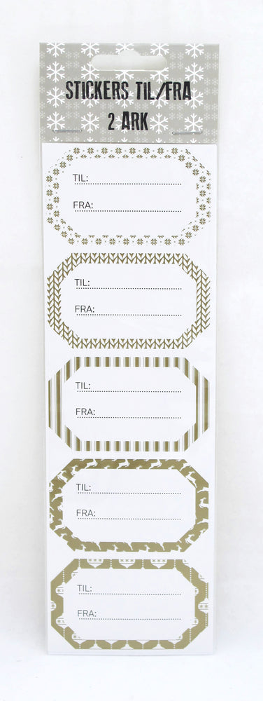 STICKERS TIL/FRA GULD RAMME 2 ARK
