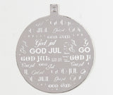 KORT TIL/FRA JULEKUGLE SØLV FOIL 4 STK