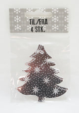 KORT TIL/FRA JULETÆ SØLV FOIL 4 STK