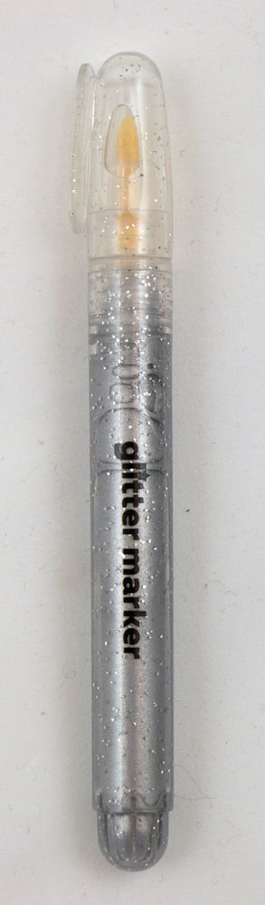 Glitter marker sølv