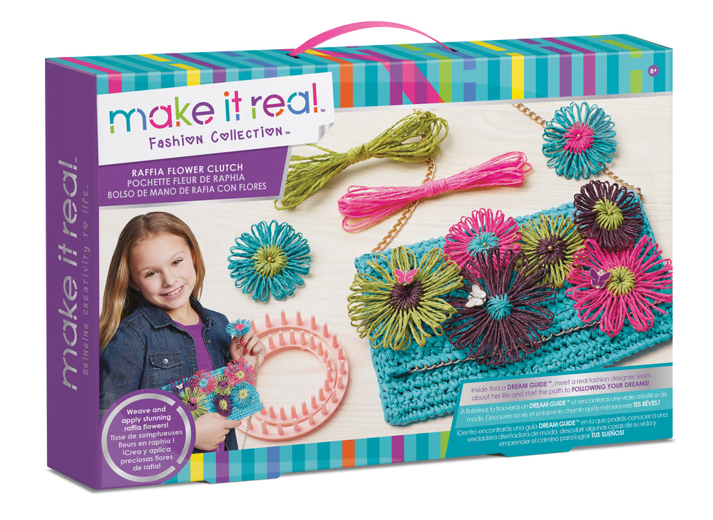 Raffia flower clutch