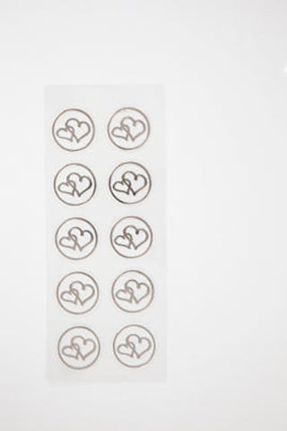Stickers ark 2 ark sølv hjerter