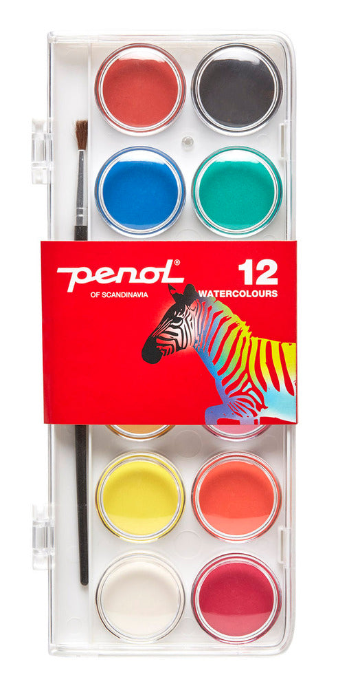 Penol farvelade med 12 farver inkl. pensel