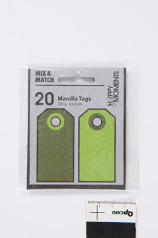 MANILLA MÆRKER 250G MØRK GRØN/LIME 20STK