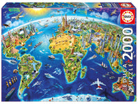 Puslespil world landmark globe 2000 brikker