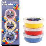 SILK CLAY BLÅ, GUL, RØD, 3X14G