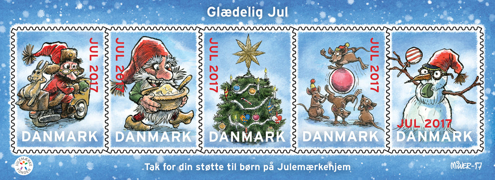 ÅRETS JULEMÆRKE 2017 MEGAARK 5 MÆRKER