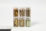 Glitter og pailletter 6x5g guld