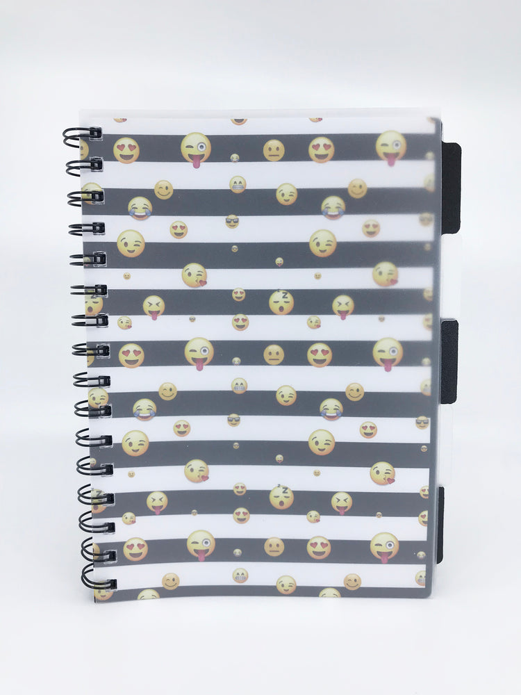 SPIRALBLOK A5 PP OMSLAG SMILEY SORT 5 FANER