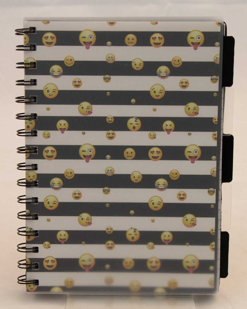 SPIRALBLOK A5 PP OMSLAG SMILEY SORT 5 FANER