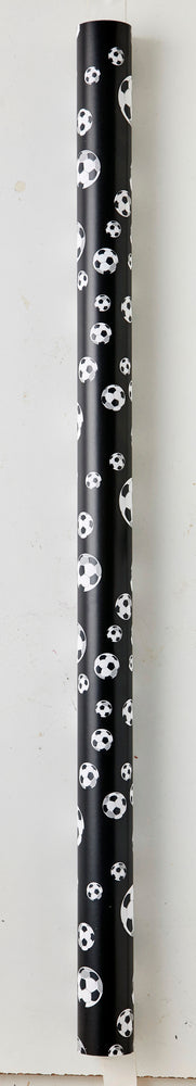 BOGBIND/GAVEPAPIR 70CMX2M FODBOLD SORT/HVID