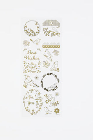 STICKERS GULD FUGLE 1ARK 17STK