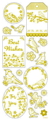 STICKERS GULD FUGLE 1ARK 17STK